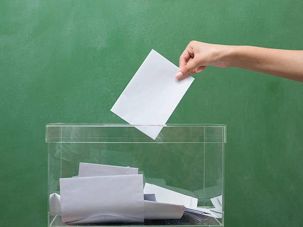 Voting for election Voting for election in front of black blackboard presidential election photos stock pictures, royalty-free photos & images