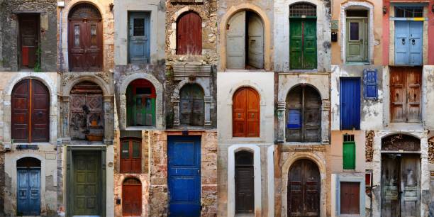 istock Collection of weathered doors 500281201