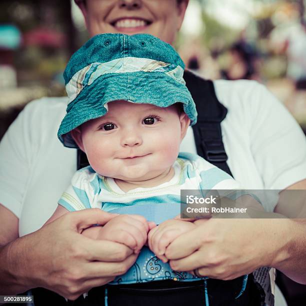 Baby Boy Riding In Infant Carrier Stock Photo - Download Image Now - Auto Post Production Filter, Baby - Human Age, Baby Seat