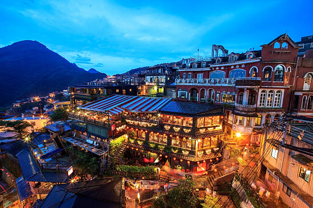 istock Hillside teahouses in Jiufen, Taiwan. 500283205