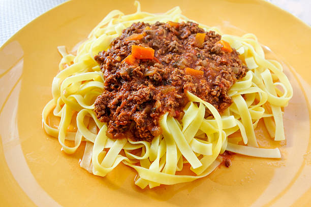 istock tasty pasta-Italian meat sauce pasta 500291365