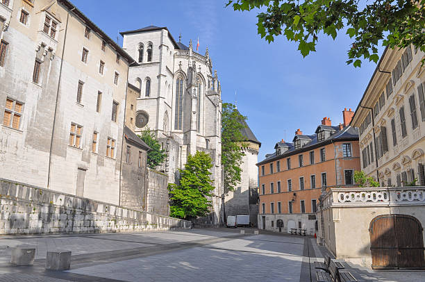 Chambery castle Chambery, France - June 1, 2014: Castle of the Dukes of Savoy and Holy Chapel sainte chapelle stock pictures, royalty-free photos & images
