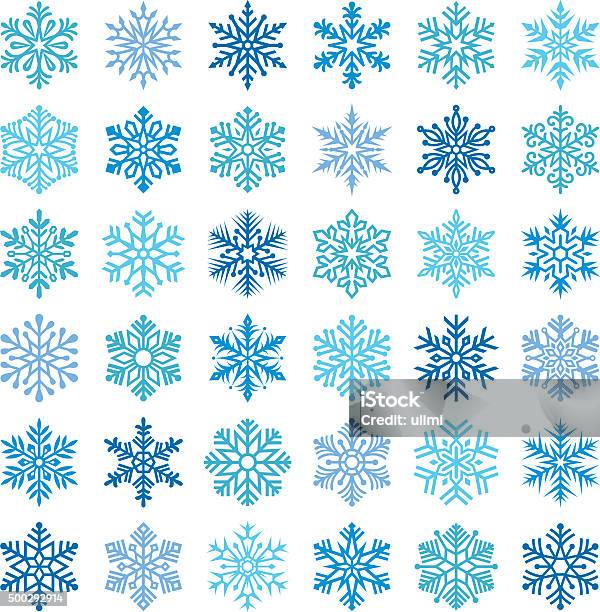 Snowflakes Stock Illustration - Download Image Now - Snowflake Shape, Cut Out, Ice