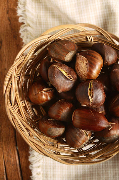 istock Baked chestnuts in a bowl 500293472