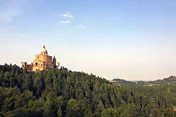 vista di san luca-bologna - ancient past arch natural arch foto e immagini stock