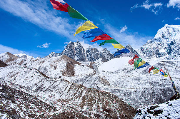 istock Buddhist prayer flags in the Himalaya mountains, in Nepal 500297916