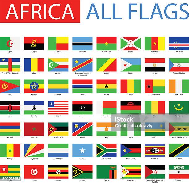 Flags Of Africa Full Vector Collection Stock Illustration - Download Image Now - All African Flags, Africa, Flag