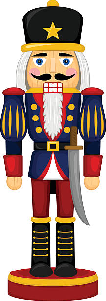 Nutcracker Vector illustration of a nutcracker. Illustration uses no gradients, meshes or blends, only solid color.  Both .ai and AI8-compatible .eps formats are included, along with a high-res .jpg, and a high-res .png with transparent background. toy soldier stock illustrations