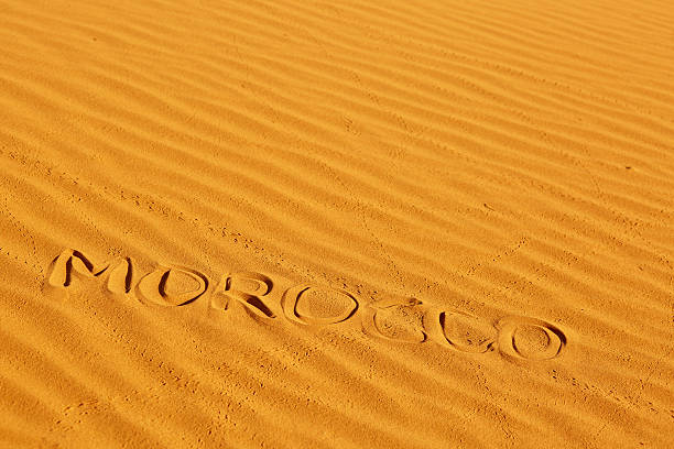 istock Word Morocco written on the sand 500302612