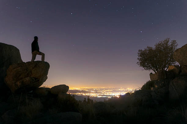 istock Watching the city from the mountain at night 500303448
