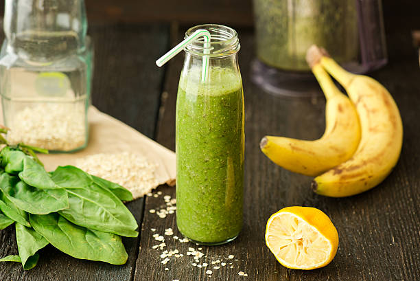 istock fresh detox green smoothie with spinach and outmeal 500304342
