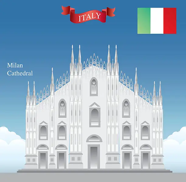 Vector illustration of Milan cathedral