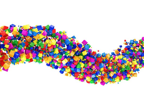 istock Wave from Colorful Cubes isolated on white background 500304901