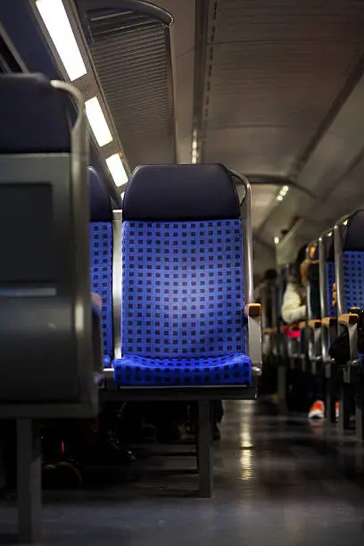 Empty seat in regional train of Deutsche Bahn, Germany