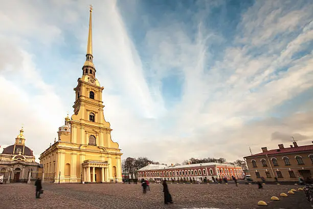 Peter and Paul Fortress. Petropavlovskaya Krepost. Citadel of St. Petersburg, Russia, founded by Peter the Great in 1703 and built to Domenico Trezzini's designs from 1706-1740