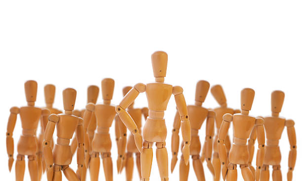 istock Character standing in front of a crowd 500305724