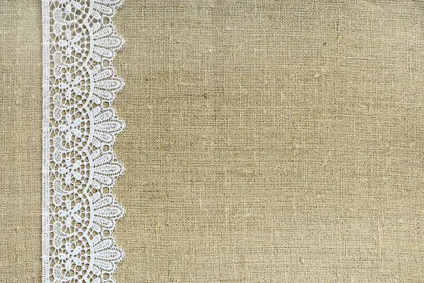 Lace border over burlap