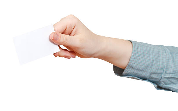 istock side view of blank business card in hand isolated 500307101