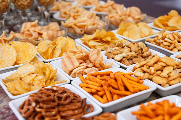 istock Many types of savoury snack in white dishes 500308131