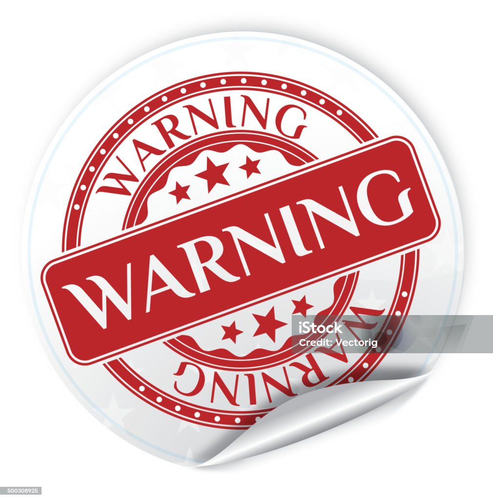 Warning Text Sticker Warning Sticker Stock Illustration - Download Image Now - Cut Out ...