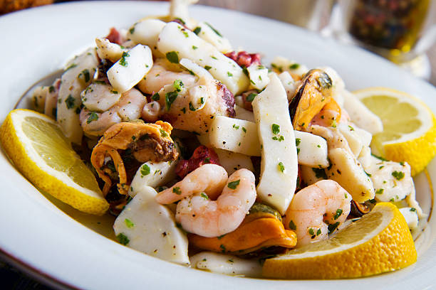 seafood salad seafood salad seafood salad stock pictures, royalty-free photos & images