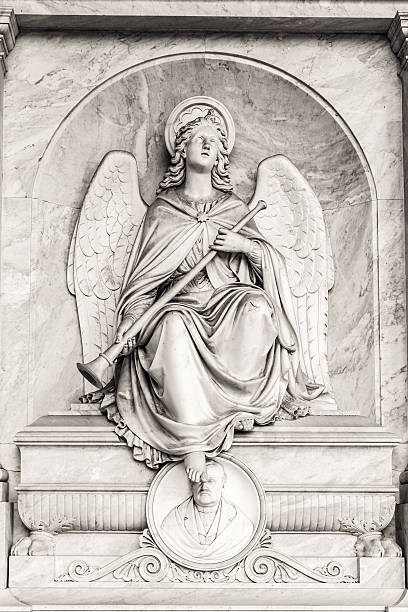 Summer Camp ROME, ITALY - MARCH 25 2014: Outdoor Picture of an Angel Statue from the famous Cemetary Campo Verano near San Lorenzo on March 25 2014 in Rome in Italy san lorenzo rome photos stock pictures, royalty-free photos & images