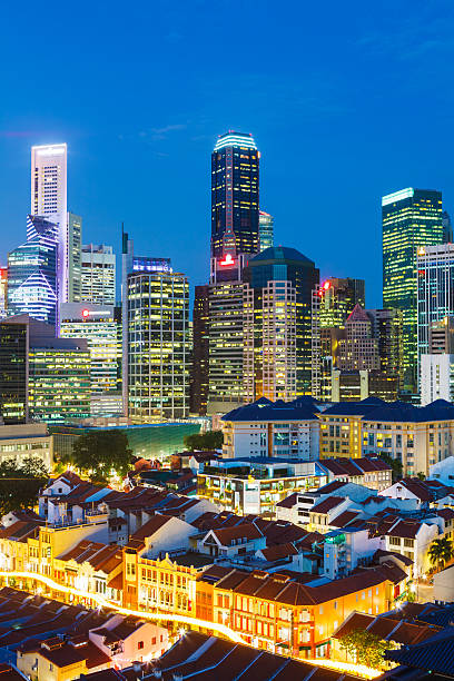 istock Singapore city skyline at night 500320073