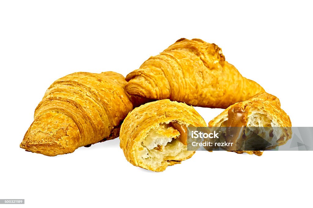 Croissants com leite condensado açucarado - Foto de stock de Assar royalty-free