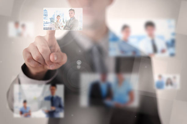 istock Businessman selecting a picture 500321267