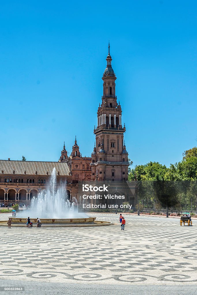 Torre de Praça España - Royalty-free Admirar a Vista Foto de stock