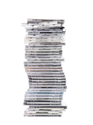Big Stack of cd`s isolated on white background