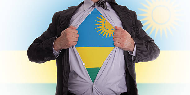 istock Business man with Rwanda flag t-shirt 500323615