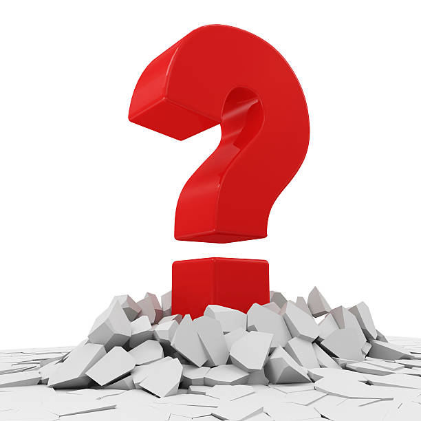 istock Abstract Illustration of Red Question Mark Breaking Through from Ground 500326029