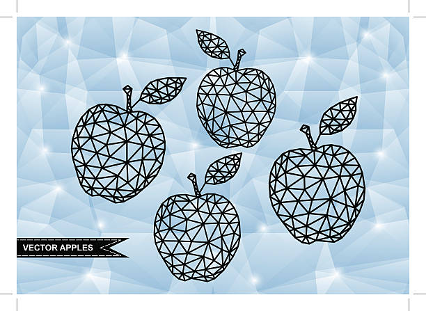 illustrations, cliparts, dessins animés et icônes de abstrait triangle des pommes avec en arrière-plan - backgrounds shiny glitter crumpled