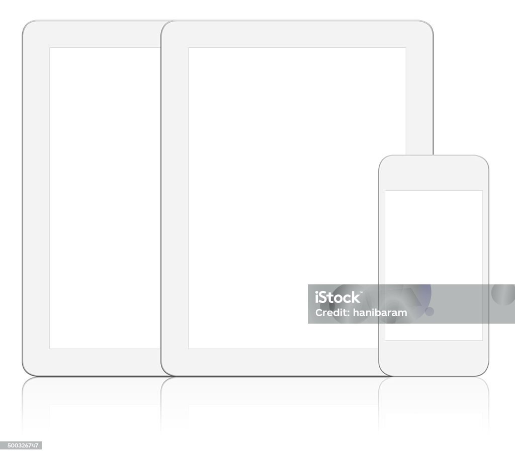 Blanco Tablet PC & teléfono inteligente con pantalla en blanco - Foto de stock de Blanco - Color libre de derechos