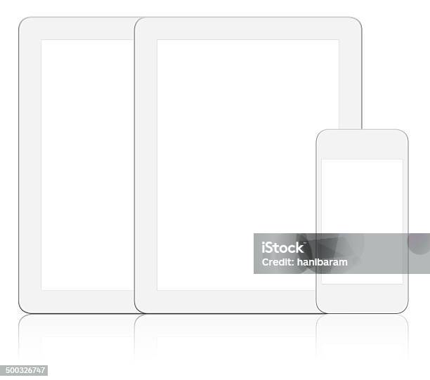 Blanco Tablet Pc Teléfono Inteligente Con Pantalla En Blanco Foto de stock y más banco de imágenes de Blanco - Color