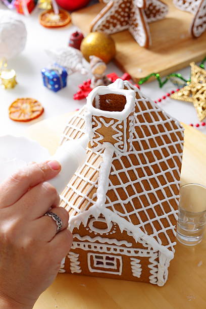 istock Making of gingerbread house 500328494
