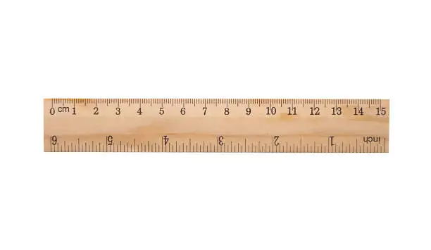 Photo of wooden ruler including clipping path