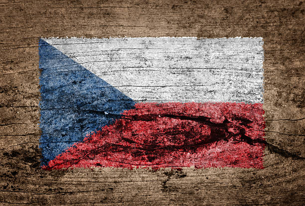istock Czech Republic flag painted on wood background 500330294