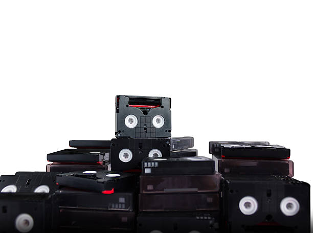 istock (With Clipping path) Abandoned pile of old useless mini DV 500332190