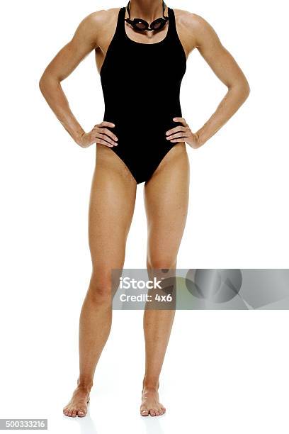 Female Swimmer Standing Stock Photo - Download Image Now - 20-29 Years, 2015, 25-29 Years