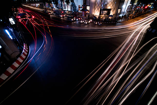 istock Light Trails Of Fast Moving Vehicles 500333968