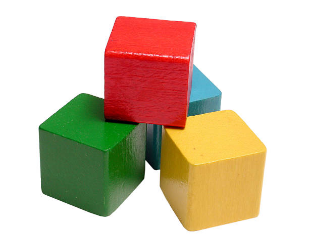 istock Wooden cubes building blocks 500334636