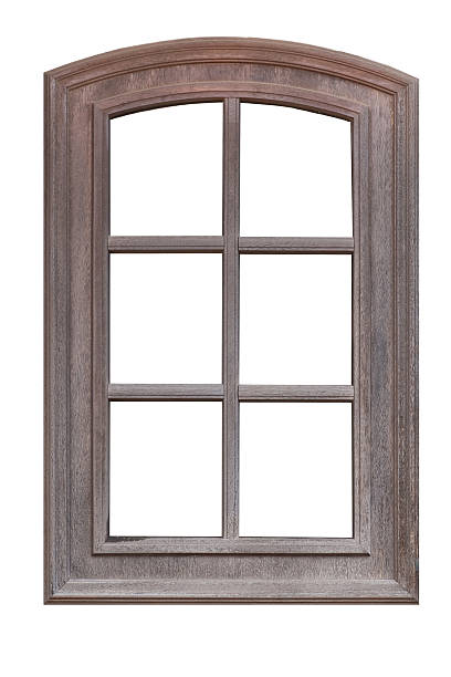 istock Wood window isolated on a white background 500335038