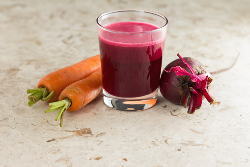 Beetroot, carrot and beetroot juice