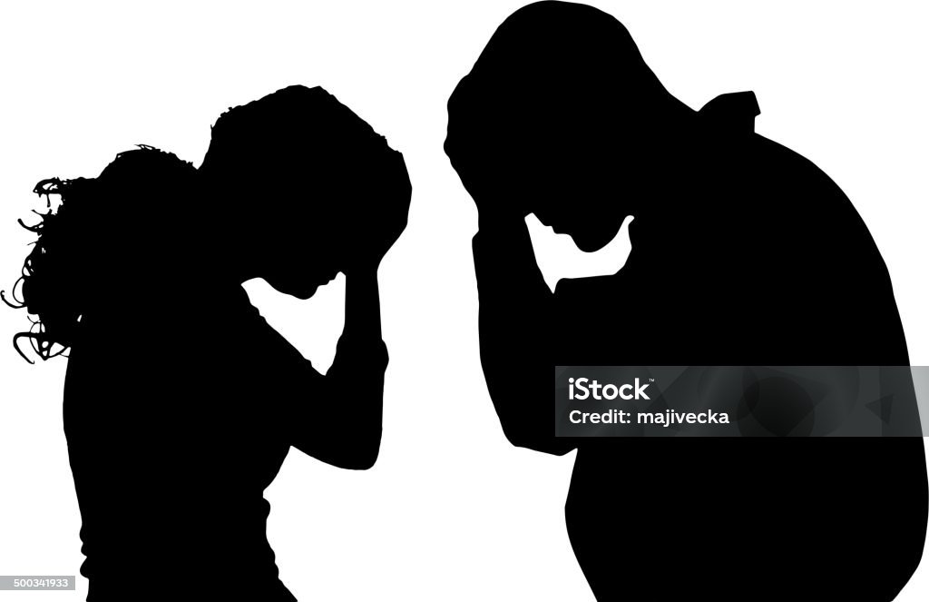 Vector silhouette of people. Vector silhouette of people in different situations. Adult stock vector