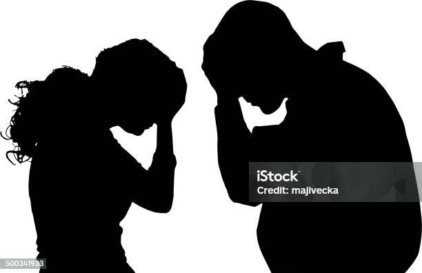 Vector Silhouette Of People Stock Illustration - Download Image Now - Adult, Arts Culture and Entertainment, Back Lit