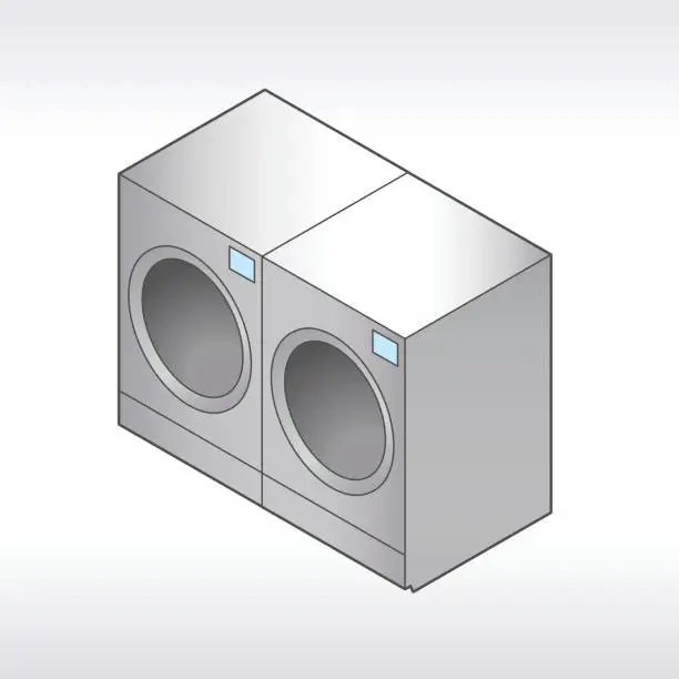 Vector illustration of Washer Dryer Illustration