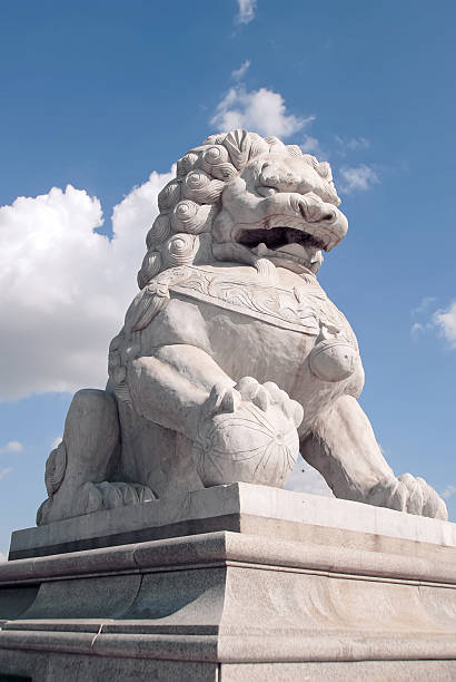 Chinese Stone Lion stock photo