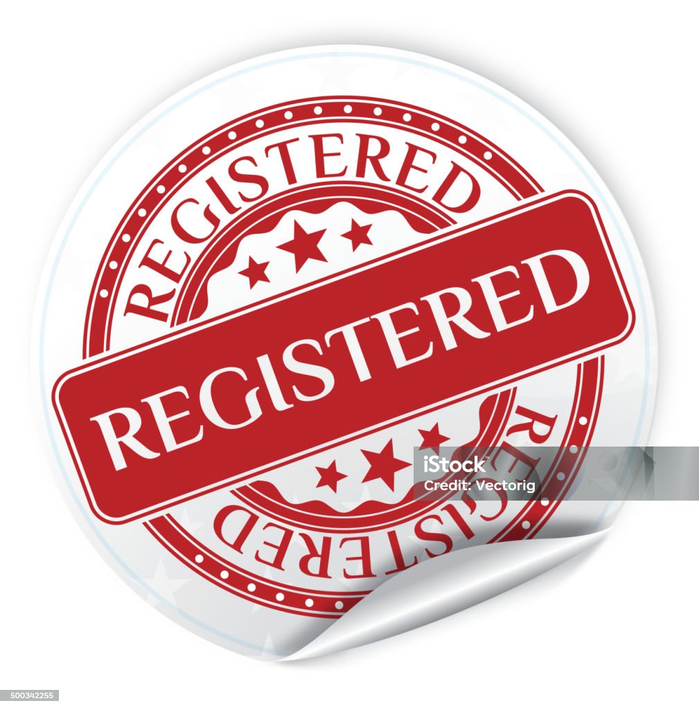 Registant Image Registred Sticker Stock Illustration - Download Image Now - Cut Out ...